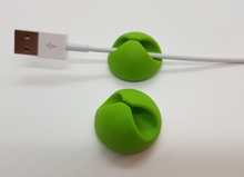 2 einfache Kabel Clips - Kabelführung - Organizer - grün