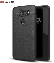 LG V30 Hülle - SoftCase - Lederoptik - schwarz