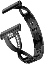 VERSA 3 X Shape Rhinestone Decor Watch Band til Fitbit Versa 3 / Sense