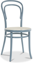 2 st No 14 matstol med rottingsits - Pastellblå