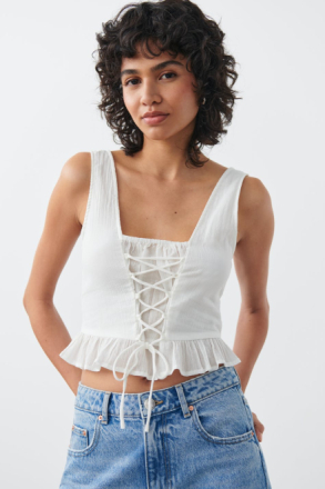 Gina Tricot - Karita blouse - linnen - White - M - Female