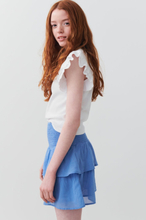Gina Tricot - Y frill skirt - kjolar - Blue - 146/152 - Female