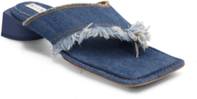 Pythia Denim Sandals Sandal Med Klack Blue MIISTA