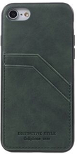 Retro stil PU læder coated TPU dobbelt kortslot cover til iPhone SE 2nd Gen (2020)/8/7