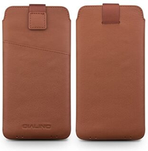 QIALINO Genuine Leather Card Slot Pouch for iPhone 8 Plus / 7 Plus, Size: 160 x 83mm