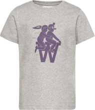 Ola Bikers Kids T-Shirt Tops T-Kortærmet Skjorte Grey Wood Wood