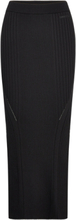 Iconic Rib Maxi Skirt Lang Nederdel Black Calvin Klein