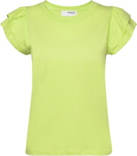 Slfcamila Ss Ruffle Tee Tops T-shirts & Tops Short-sleeved Green Selected Femme