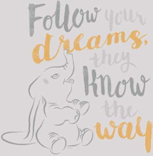 Dumbo Follow Your Dreams Women's Cropped Hoodie - Ecru Marl - L