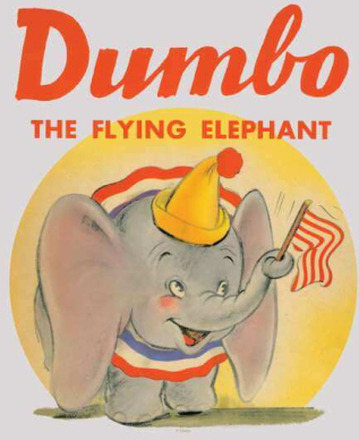 Dumbo Flying Elephant Women's Cropped Sweatshirt - Ecru Marl - XL