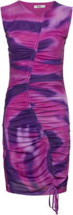 Mela Crinckle Dress Kort Kjole Purple Bzr