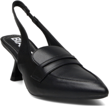 Biapretty Penny Loafer Sling Back Carnation Shoes Heels Heeled Loafers Black Bianco