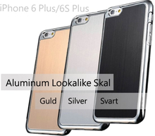 Aluminum lookalike Skal till Apple iPhone 6/6S Plus - Svart
