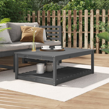 vidaXL Trädgårdsbord grå 121x82,5x45 cm massiv furu
