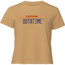 Back to the Future Outatime Plate Women's Cropped T-Shirt - Tan - L - Tan