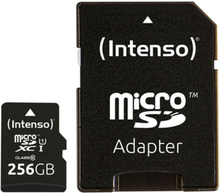 Mikro-SD-hukommelseskort med adapter INTENSO 3423492 256 GB Sort