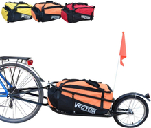 Enkelhjulet Cykeltrailer med orange taske