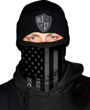 Blackout American Flag Frost Tech Face Shield / Microfiber Fleece Hals