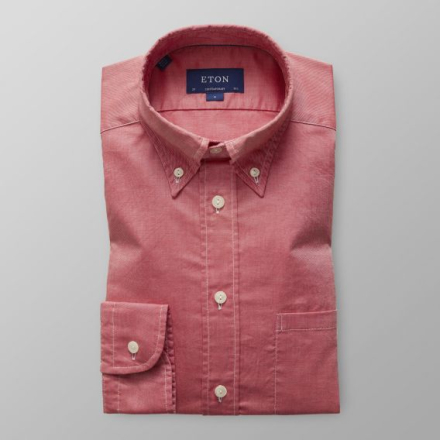 Eton Contemporary fit Röd oxfordskjorta med naturlig stretch