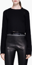 Alexander Wang - Cropped Boatneck Sweater - Sort - XS