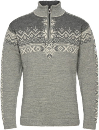 140Th Anniversary Masc Sweater Knitwear Half Zip Pullover Grå Dale Of Norway*Betinget Tilbud