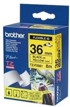 Brother Tape Tze-fx661 36mm Sort/gul Flexible