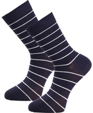 Trofe Bamboo Small Stripe Socks Strømper 2P Marineblå Str 39/42 Dame