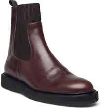 Booties - Flat - With Elastic Shoes Chelsea Boots Brown ANGULUS