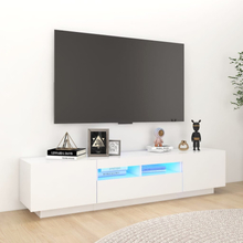 vidaXL TV-bänk med LED-belysning vit 180x35x40 cm