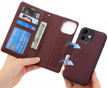 DOLISMA Litchi Texture Detachable Phone Case for iPhone 11 , Wallet Stand Leather Cover Leather Coat