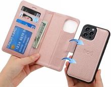 DOLISMA Litchi Texture Wallet Case for iPhone 12 Pro Max , PU Leather Stand Cover Detachable Leather