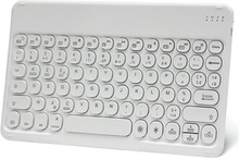 10-inch Android/iOS/Windows 3 Systems Mono-Color Backlit Type-C Rubberized Bluetooth Keyboard Round