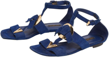 Pre -owned Suede Flat Ankle-Strap Sandals