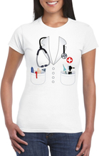 Dokters verkleedkleding t-shirt wit voor dames
