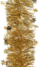 Decoris kerstslinger - sterren - goud - 270 cm - Guirlande folie lametta
