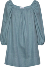Alma Linen Dress Kort Kjole Blue Ella&il