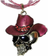 Halssmycke - Dödskalle med stor hat - 42cm halsband