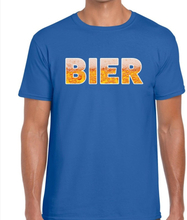 Bier tekst t-shirt blauw heren