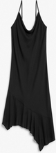 Asymmetric sleeveless midi dress - Black