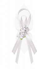 Bellatio Decorations corsages - 6x Bruiloft/huwelijk witte corsages 9 cm met rozen
