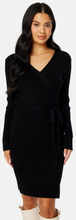 VILA Ril Wrap L/S Knit Dress Black L