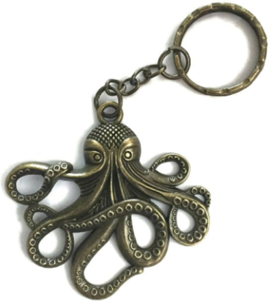 Keyring/Avaimenperä - Octopus - Kraken - Cthulhu - Bronze