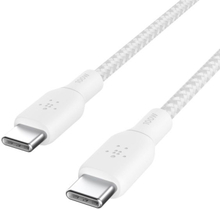 Belkin USB-C-kabel Nylonflettet 100 W 3 m Hvit