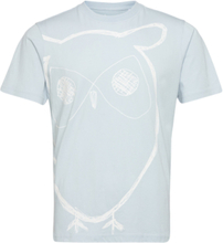Aop Owl Tee - Gots/Vegan Tops T-shirts Short-sleeved Blue Knowledge Cotton Apparel