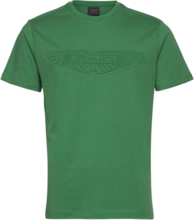Am Emboss Tee T-shirts Short-sleeved Grønn Hackett London*Betinget Tilbud