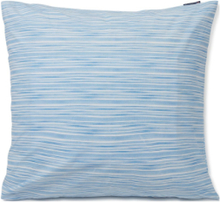 Blue/White Striped Cotton Poplin Pillowcase Home Textiles Bedtextiles Pillow Cases Blå Lexington Home*Betinget Tilbud