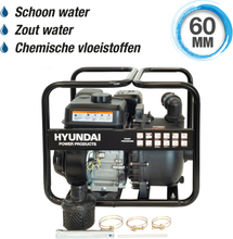 Vattenpump för Renvatten/Smutsvatten/Kemikalier 60mm 196 cc Hyundai Power Products