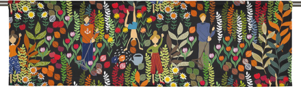 Trädgård Svart/Orange Slät gardinkappa Arvidssons Textil