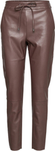 Kavilla Pants 7/8 Trousers Leather Leggings/Bukser Brun Kaffe*Betinget Tilbud