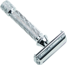 Parker 87R- Textured 3" Short Handle Butterfly Open Safety R Beauty Men Shaving Products Razors Silver Parker